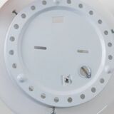 2 Vintage Murano Glass Lamps - White Opaline with Black Inset, Wall/Ceiling, 1980s Memphis Design