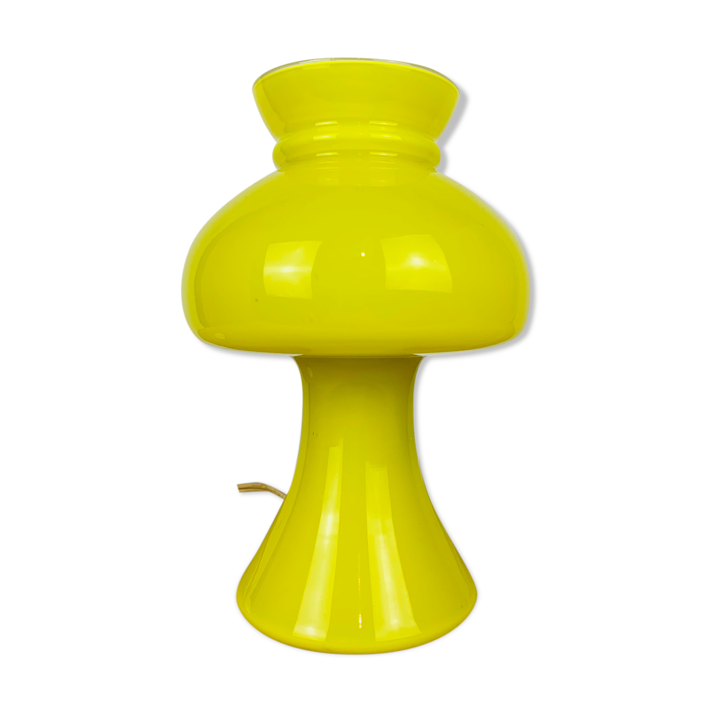 Mushroom lamp yellow glass space age 70's