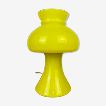 Lampe champignon verre jaune space age 1970