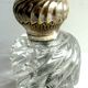 Large round inkwell 1.1 KG crystal Baccarat bamboo torso, silver hat Louis XV