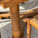 Set table and 4 chairs in walnut 1940