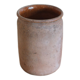 Old grease or honey pot in ochre glazed earth