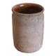 Ancien pot à graisse ou à miel en terre vernissée ocre
