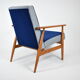 Original renovated vintage armchair 1960s, houndstooth, velvet