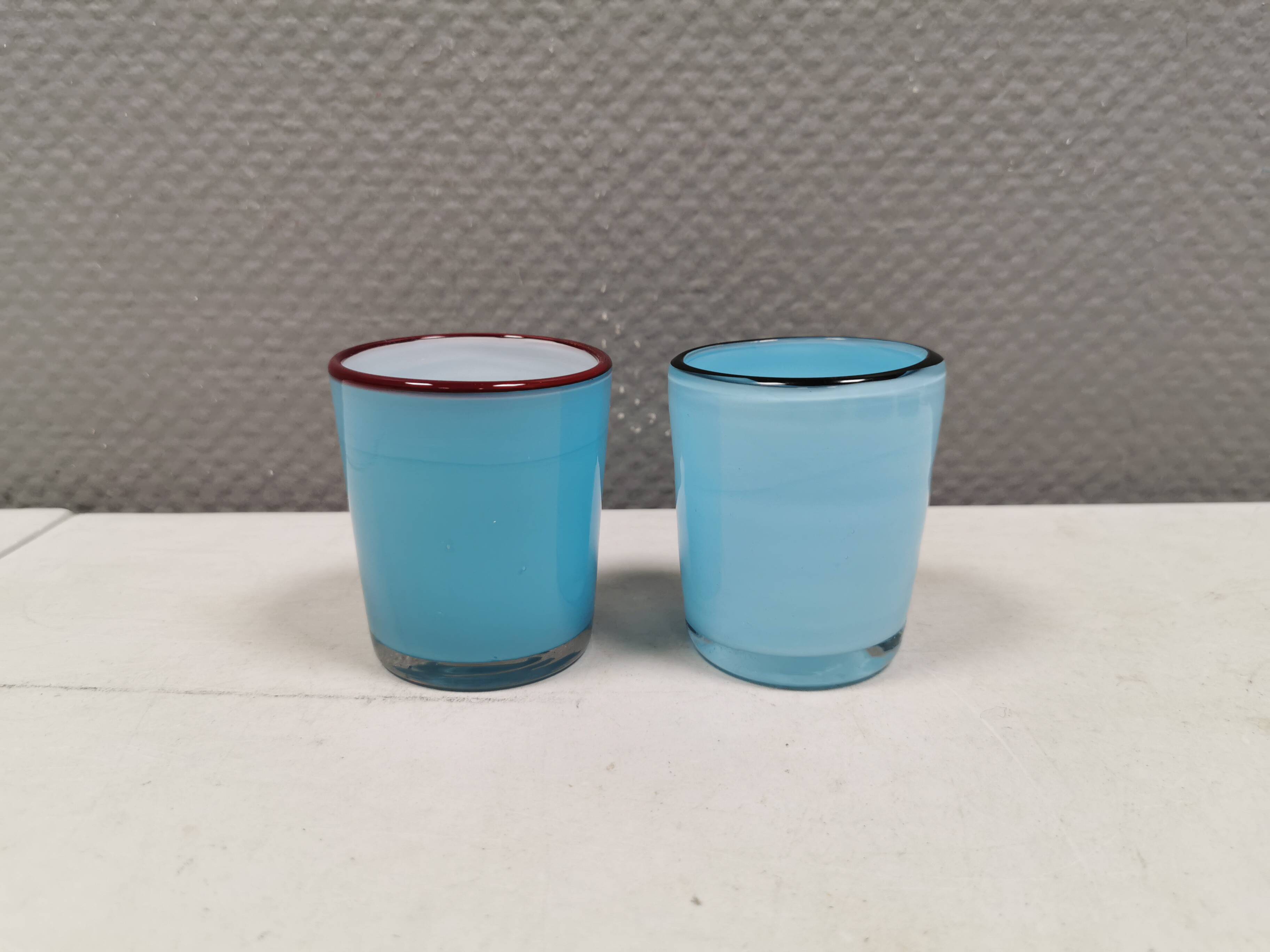 A pair of handmade candleholders for tea lights, Villeroy & Boch 1970-80s