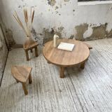 Circular elm coffee table from the 1950s