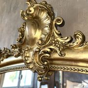 19th-century gilded antique pediment mirror