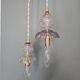 Suspension double en verre inspiration Murano