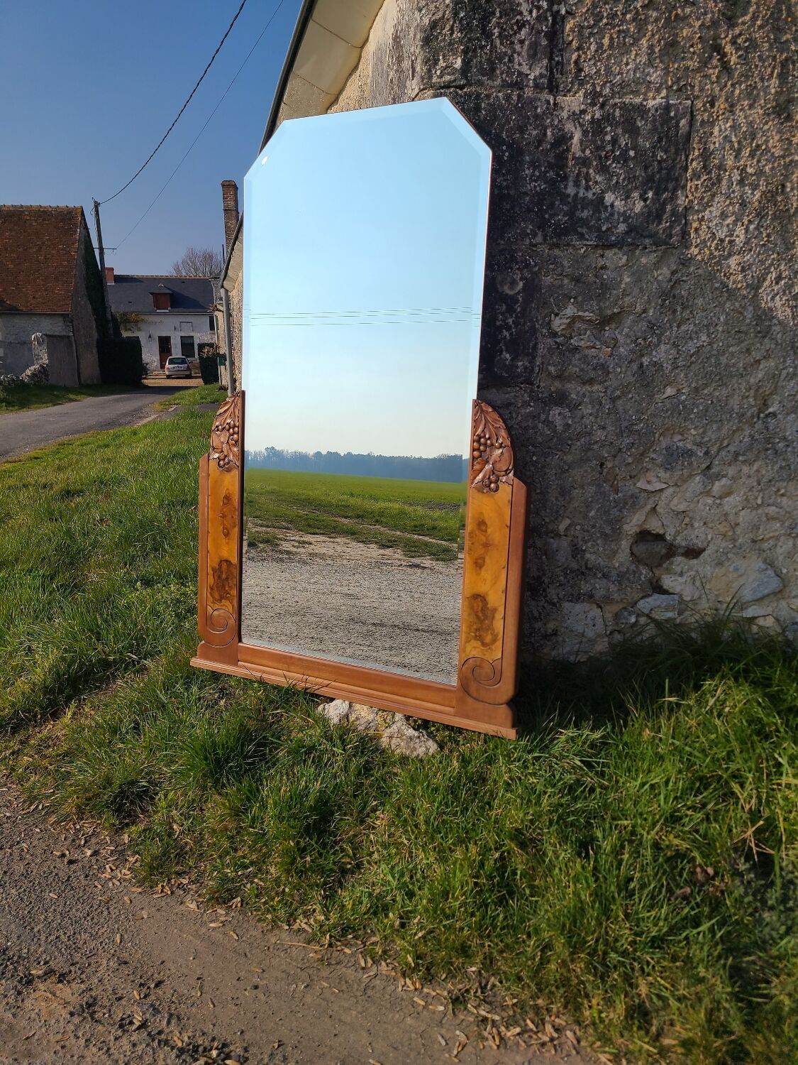Vintage art deco trumeau mirror circa 1920