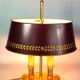 Lampe bouillote style Empire bronze doré abat-jour métal bordeaux C548