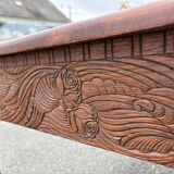 Art Deco table sculpted in solid wood