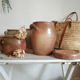 Old terracotta pot with lid