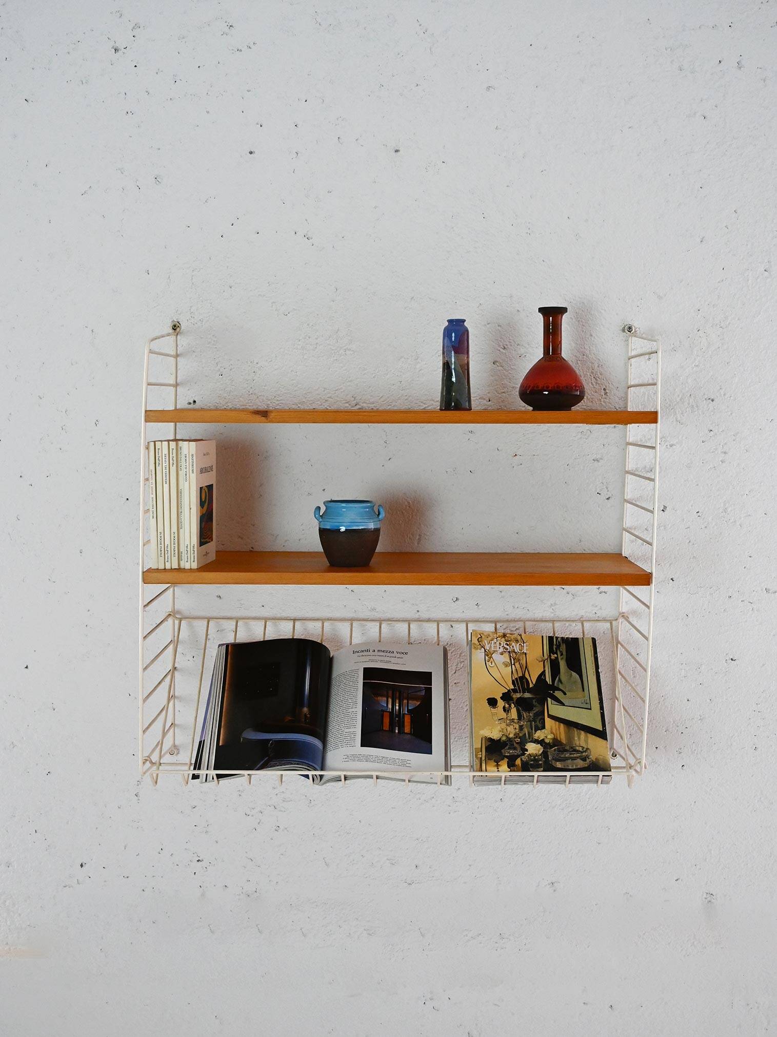 Vintage shelves with metal frame