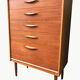 Tall teak chest of drawers from the 1960s