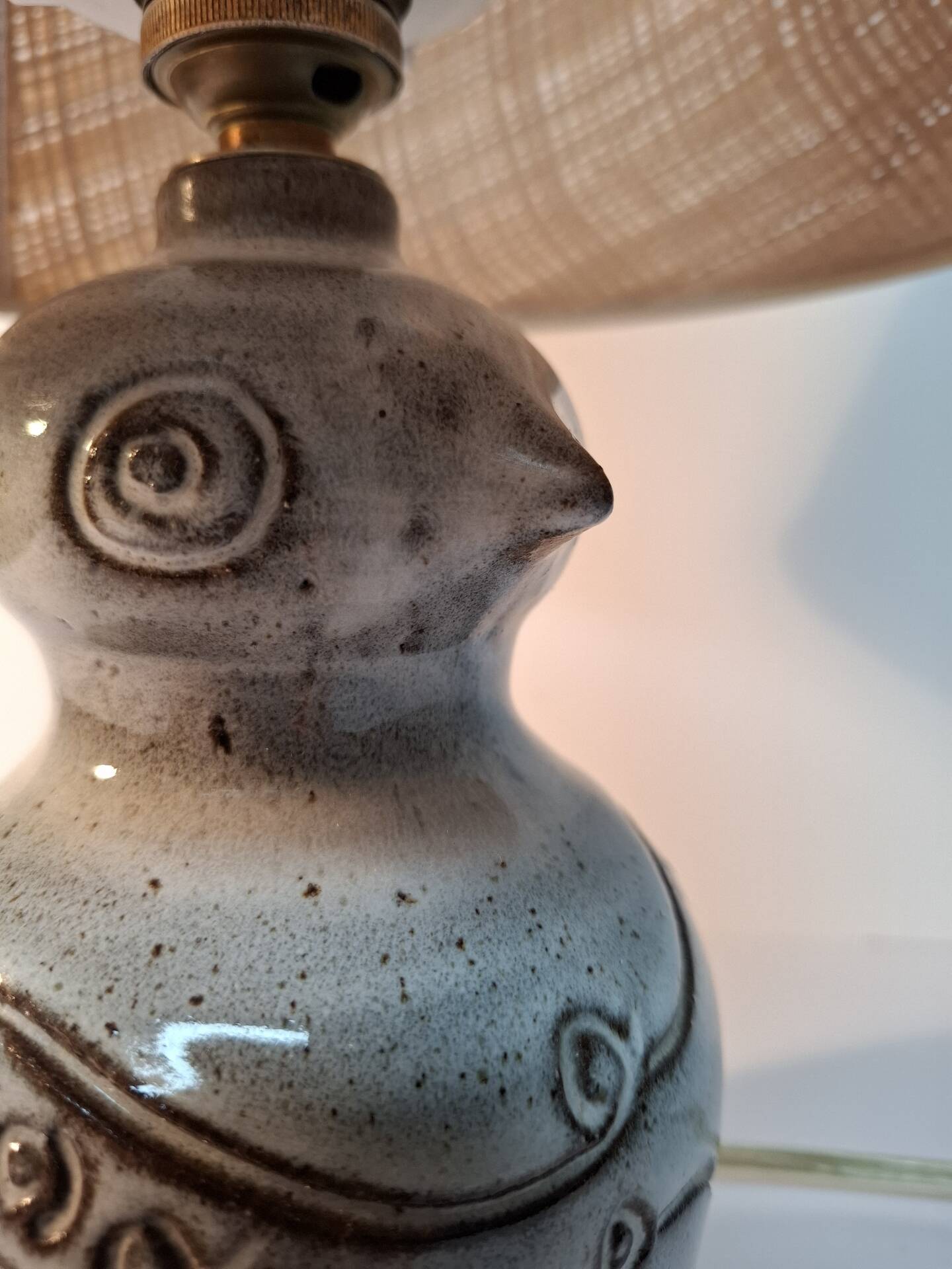 Lampe en céramique zoomorphe 70's