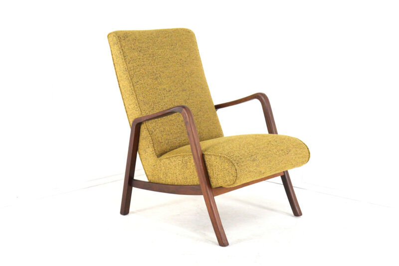 Knicos armchair in teak with yellow upholstery - very rare dutch design