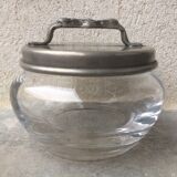 Glass sugar and tin lid