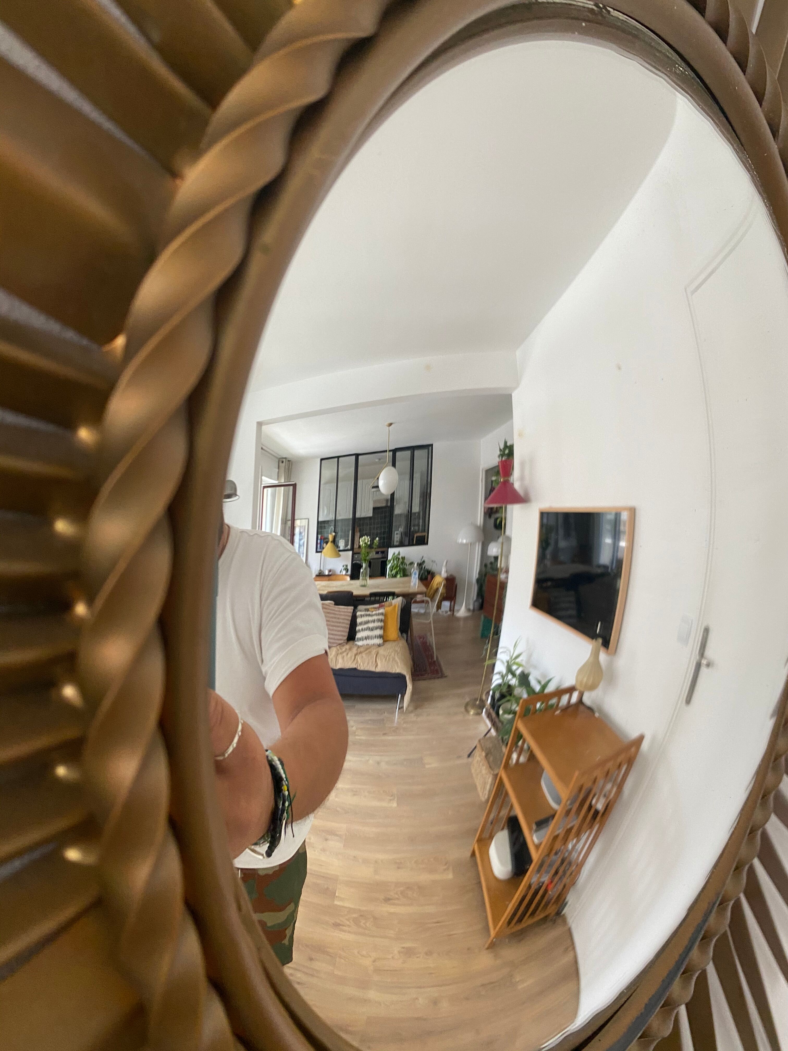 Mirror Chaty Vallauris vintage witch's eye 91cm