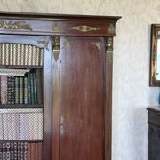 Large antique library from the Empire/Napoleon III period in mahogany and gilded bronze.
