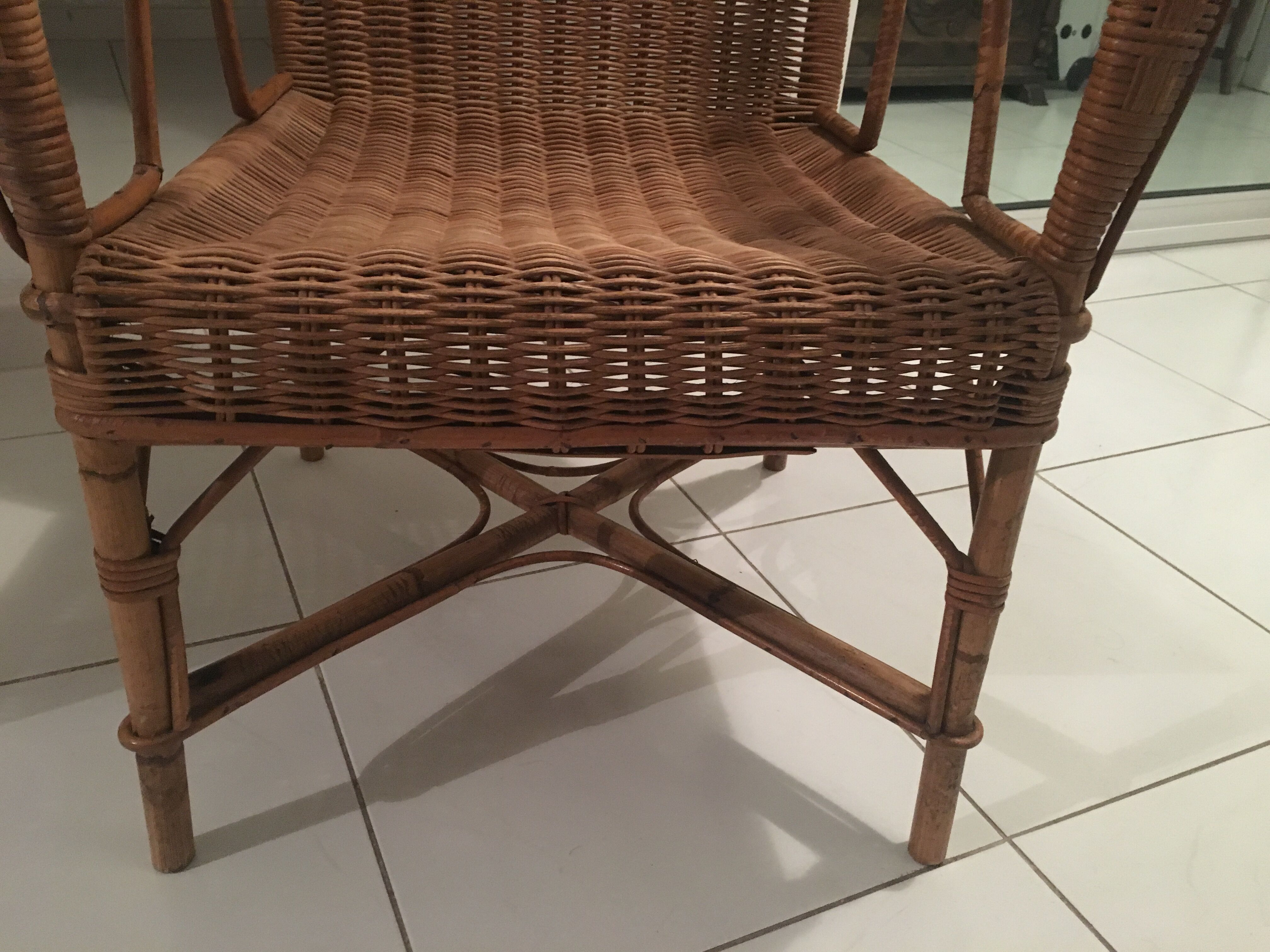 Vintage rattan armchair