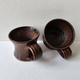 Set of 2 ceramic stoneware mugs cups Signed Alesia