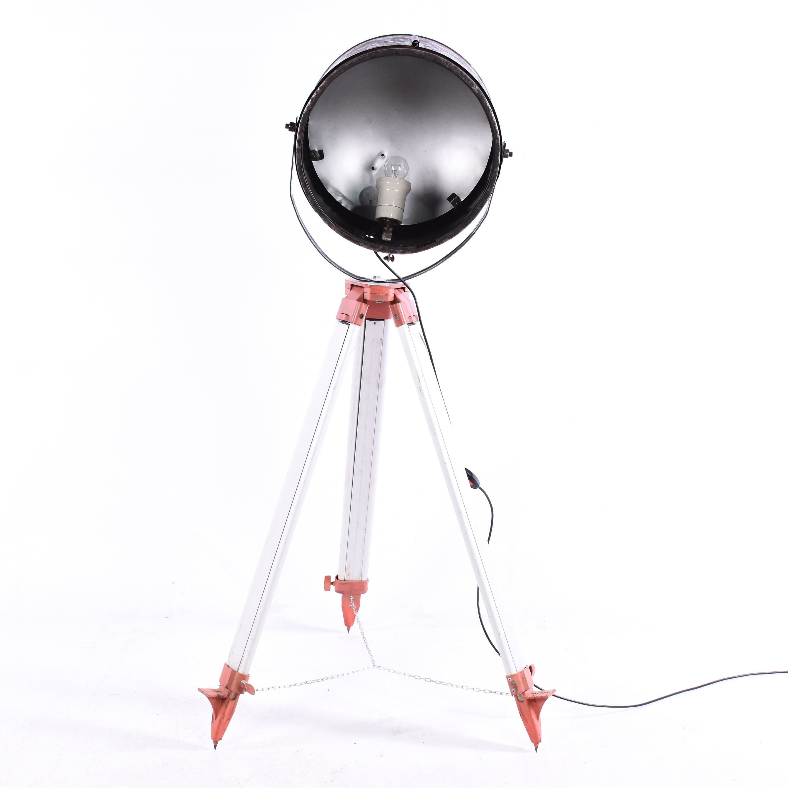 Industrial spot on metalic tripod