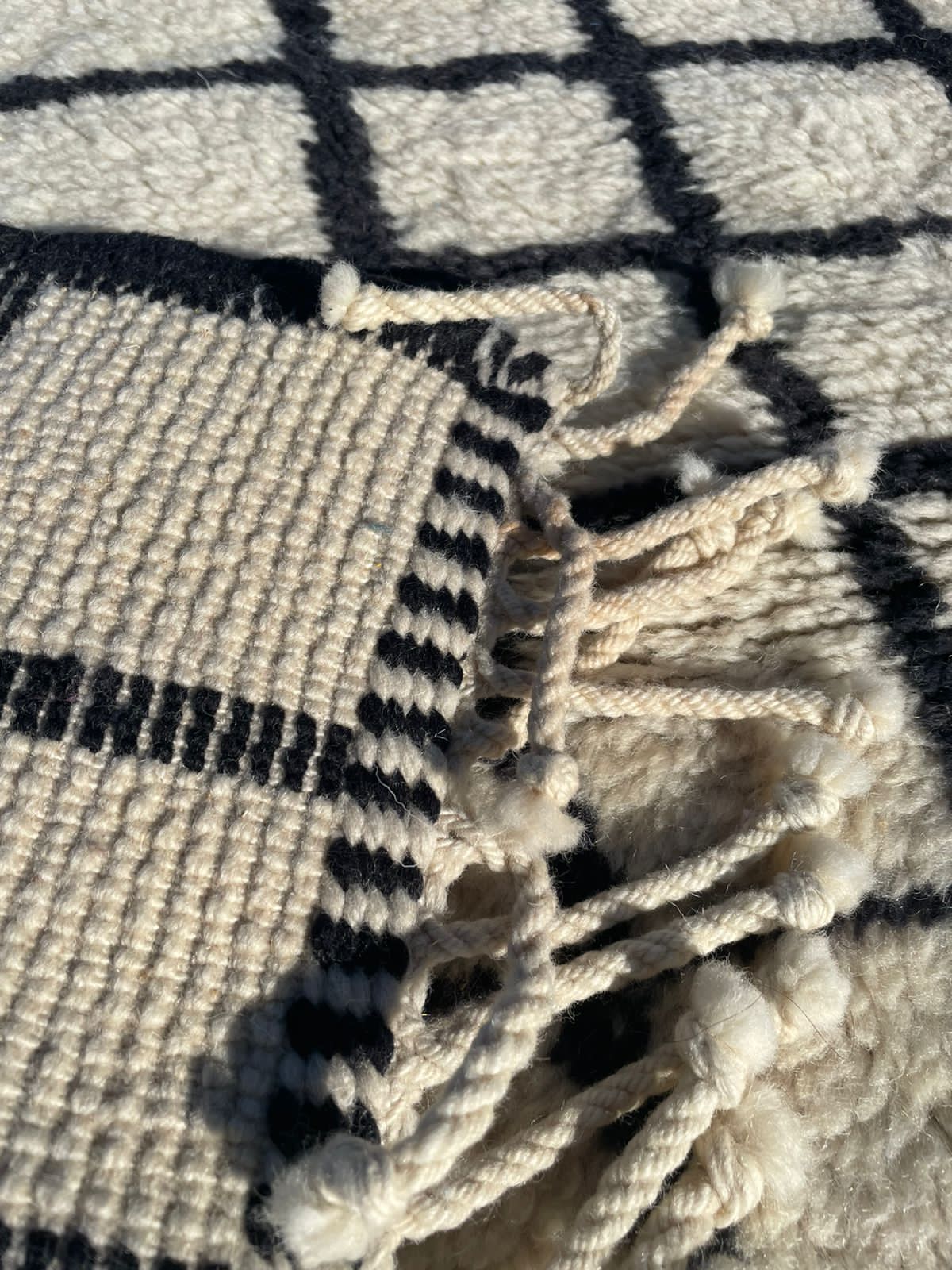 Berber rug black white 152x102cm