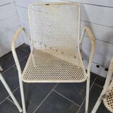 4 fauteuils de jardin en métal perforé
