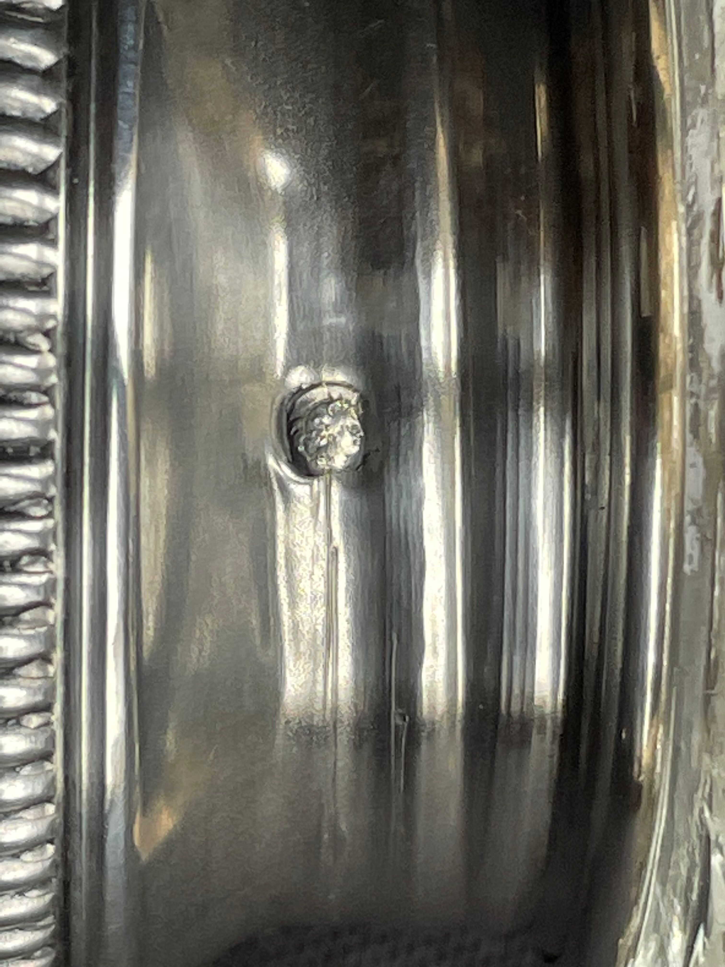 Sprinkler cut crystal and silver "Head of Minerva"