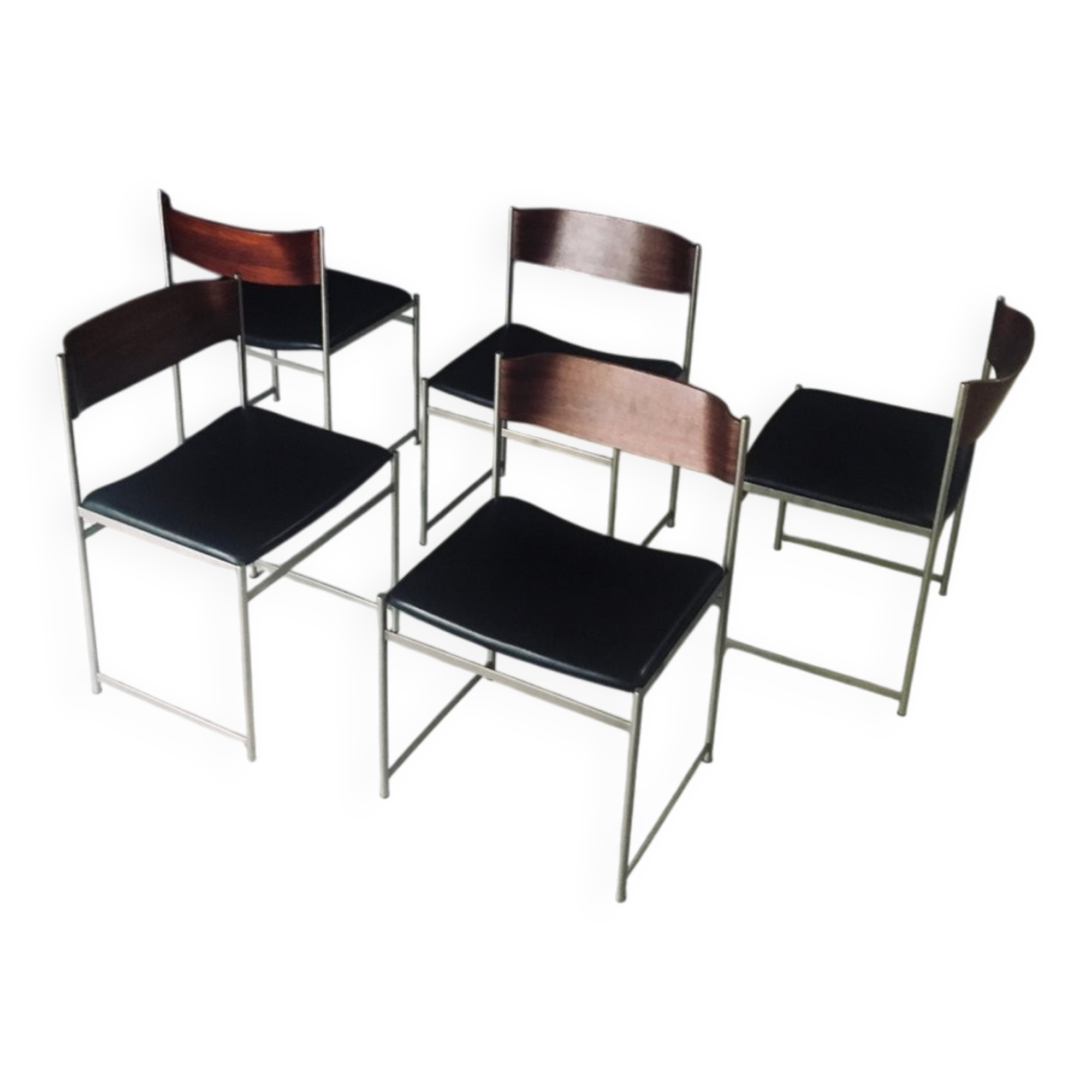 Mid-Century Modern SM08 Dining Chair Set by Cees Braakman for Ums Pastoe, Netherlands, 1960s, Set of 5