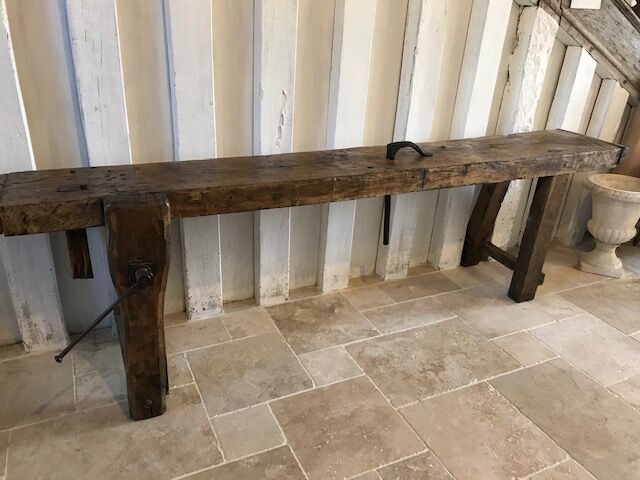 Former wooden carpenter's workbench