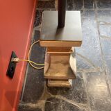 "Balustrade" lamp in terracotta, Ashoka silk shade, pistachio green.