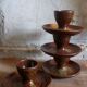 Four pyrite stoneware shells