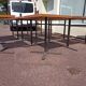 Set of 9 metal bistro table wood and formica