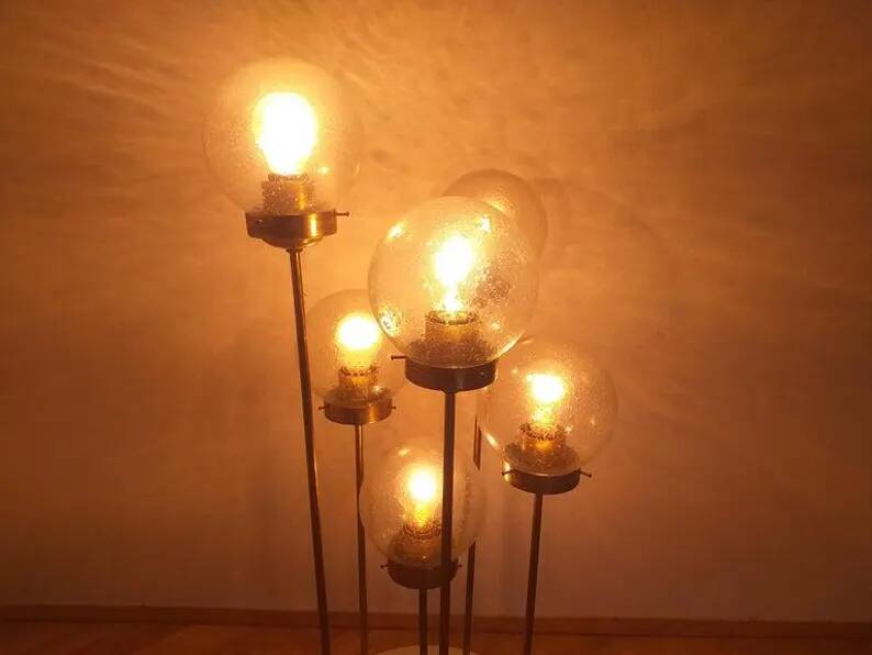 Midcentury Floor Lamp Sputnik, Kamenicky Senov, 1970s