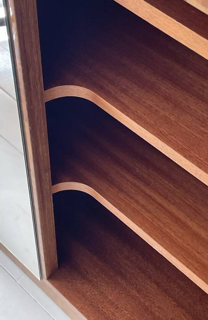 art deco sideboard in elm burl
