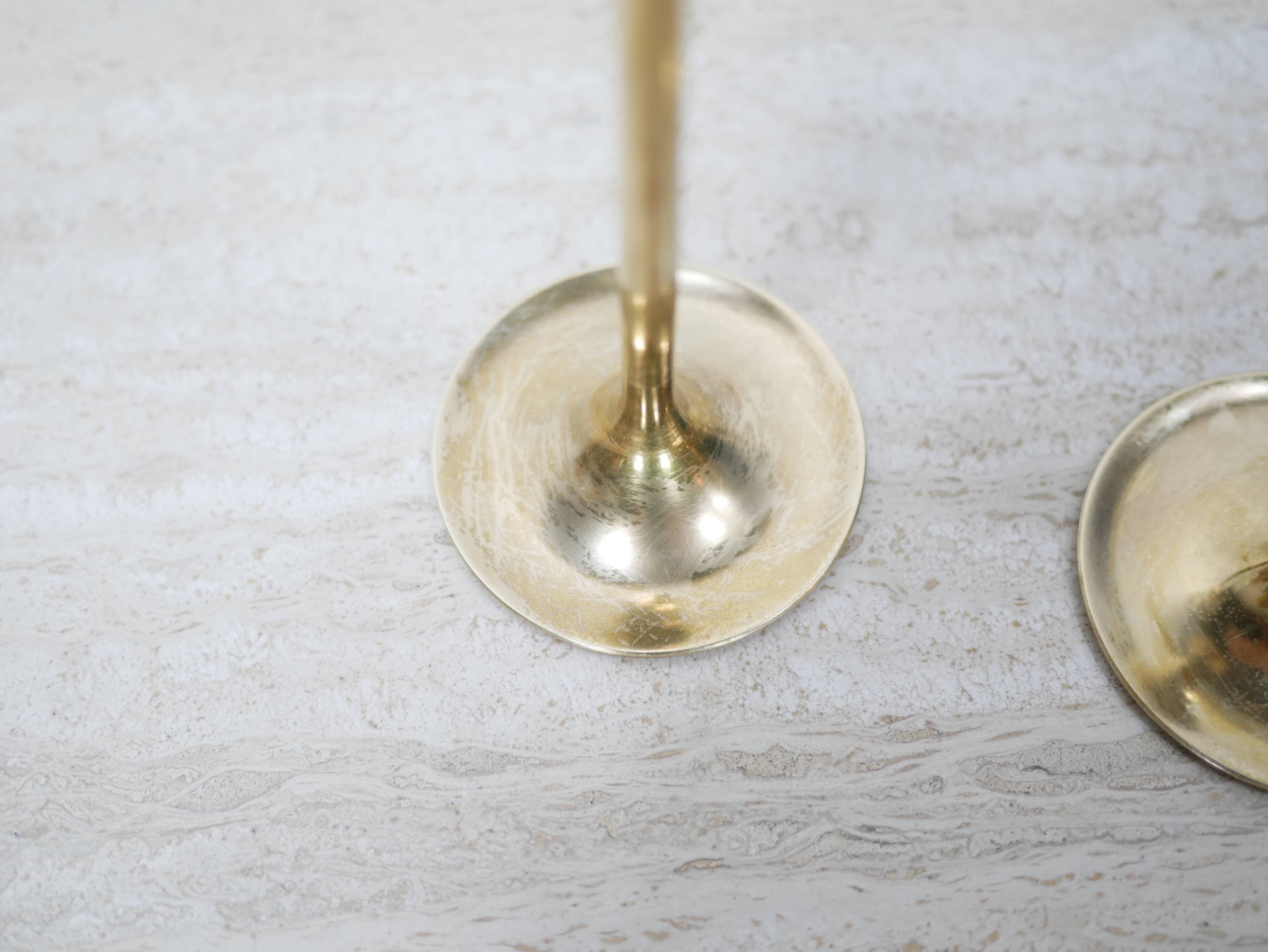 Pair of vintage brass candle holders