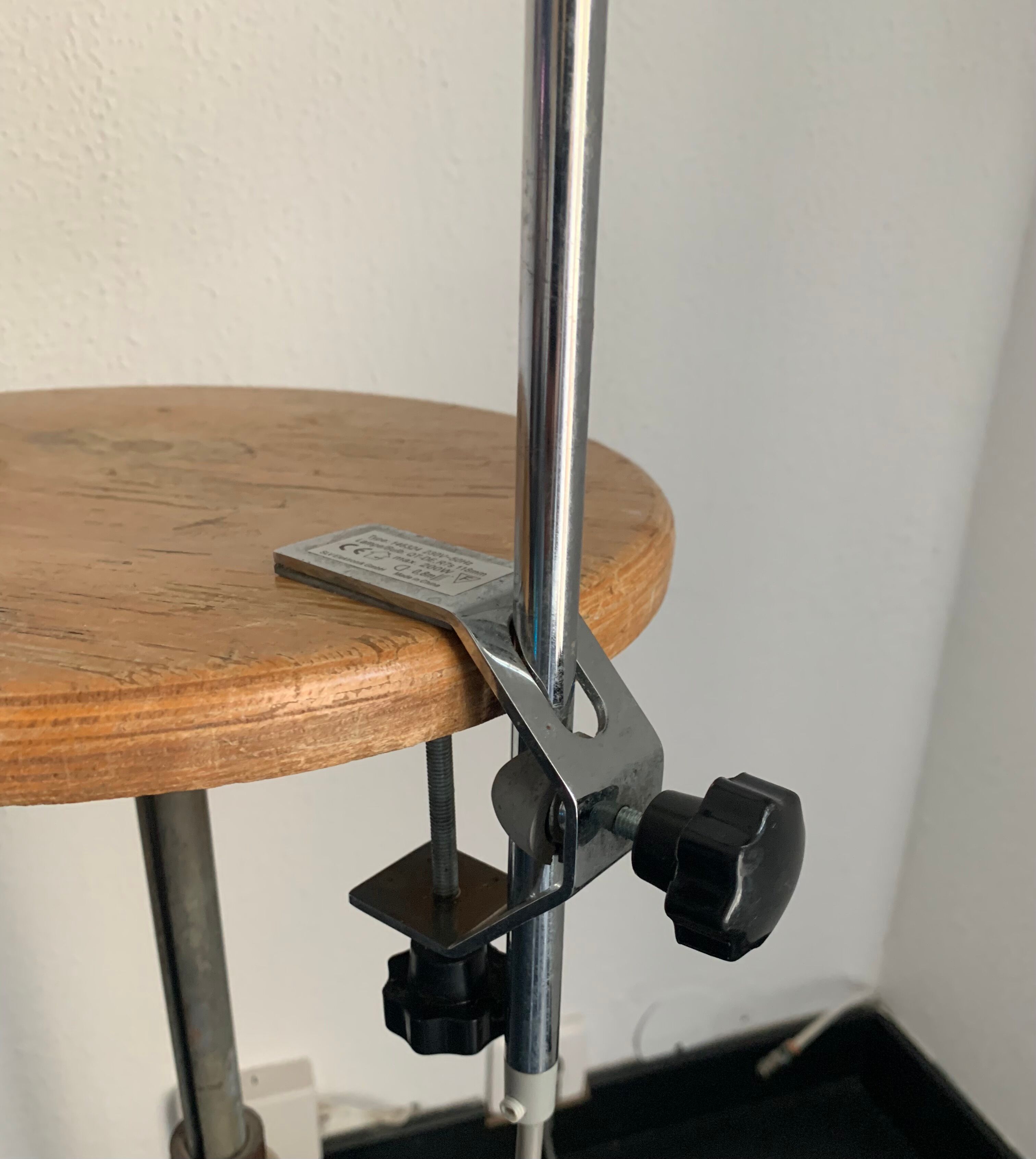 Vintage lamp 1980 medical gray cement and chrome - 50 cm