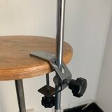 Vintage lamp 1980 medical gray cement and chrome - 50 cm