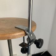 Vintage lamp 1980 medical gray cement and chrome - 50 cm