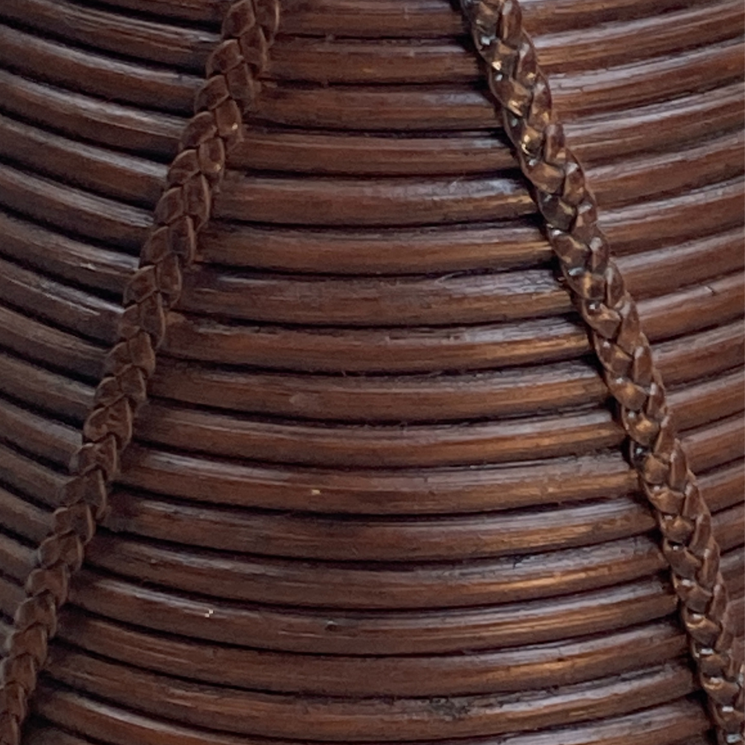 Rattan wicker bamboo pencil reed umbrella stand or basket, 1970s