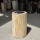 Table d'appoint en bois pétrifié, écorce blanche