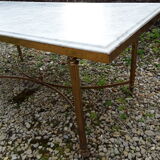 Marble coffee table and gilded brass