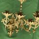 Pair of neo-Gothic wall sconces. Solid gilt bronze.