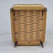 1960s, Danish armchair, honey-yellow furniture velour, original condition.