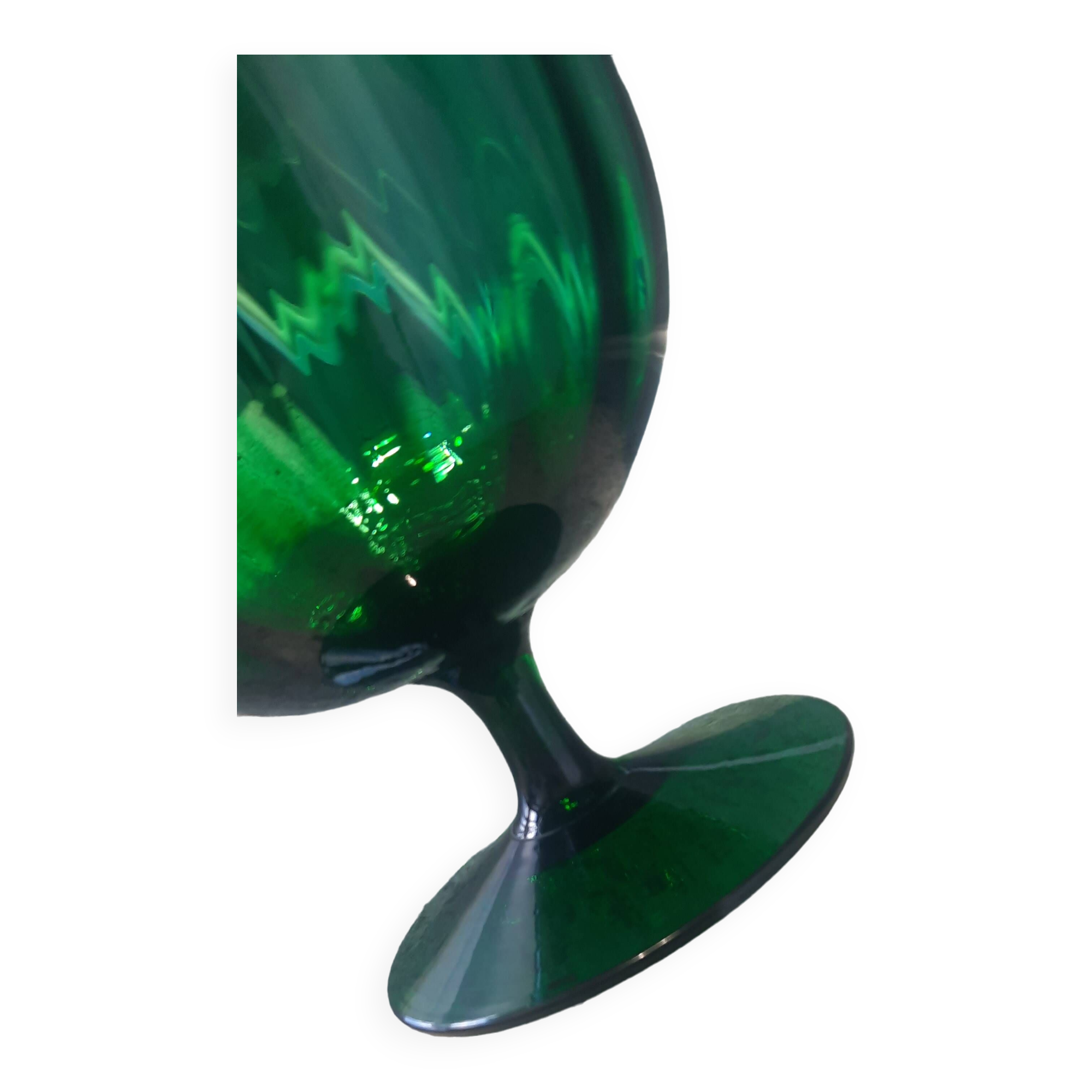 Vintage empoli crystal cup vase