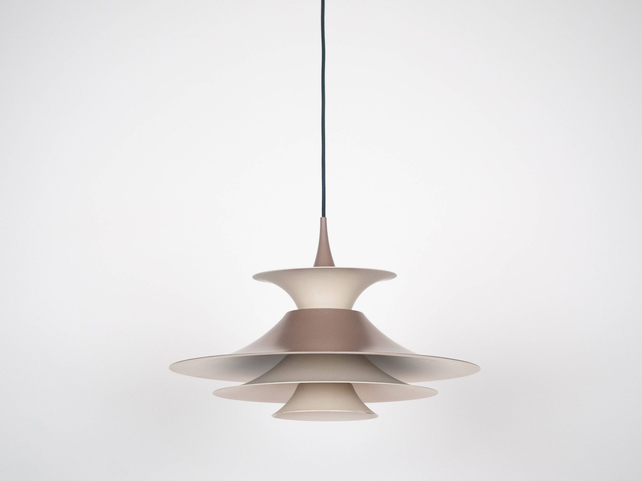Danish vintage pendant lamp Radius by Erik Balslev, Fog og Morup, 1977