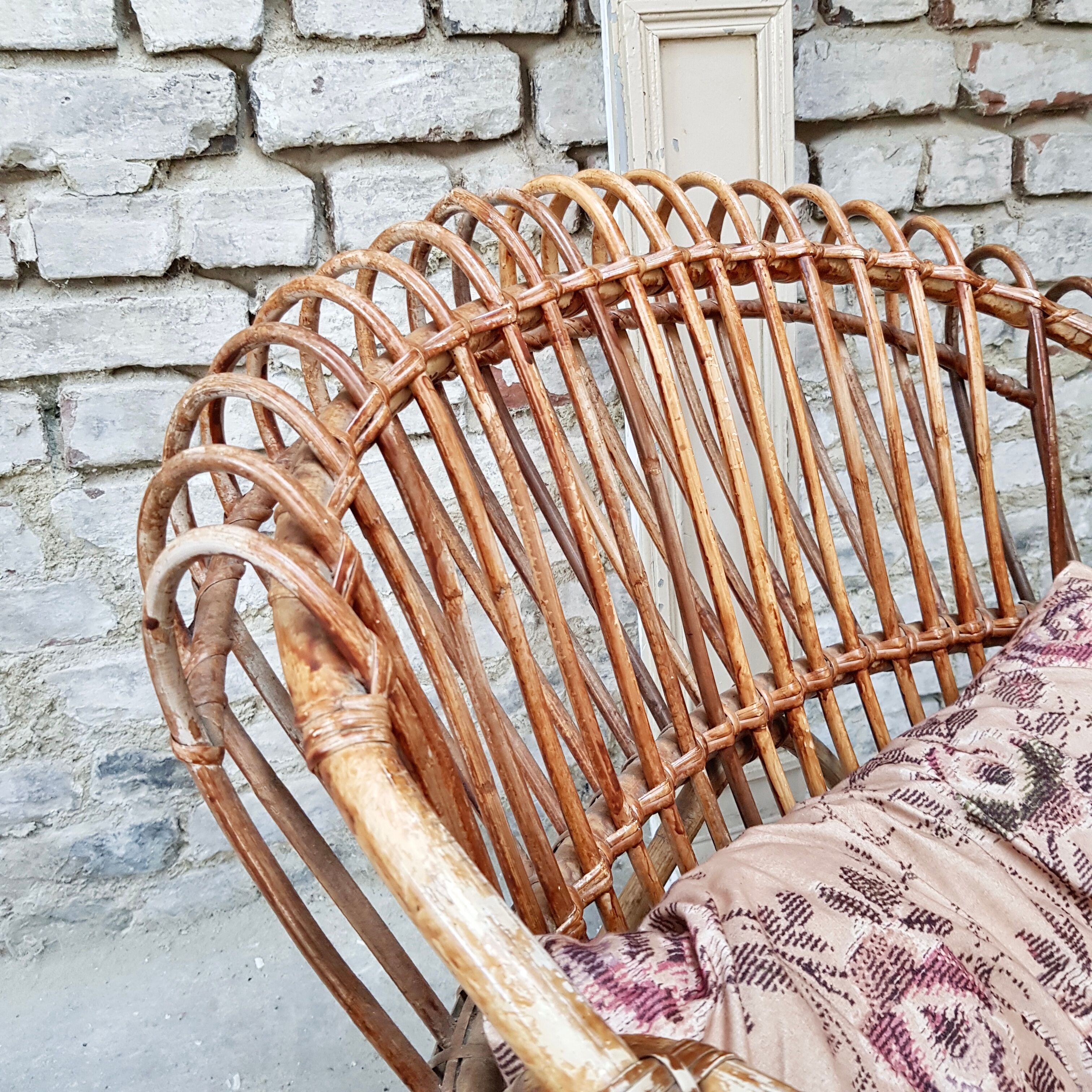 Armchair basket adult wicker curly