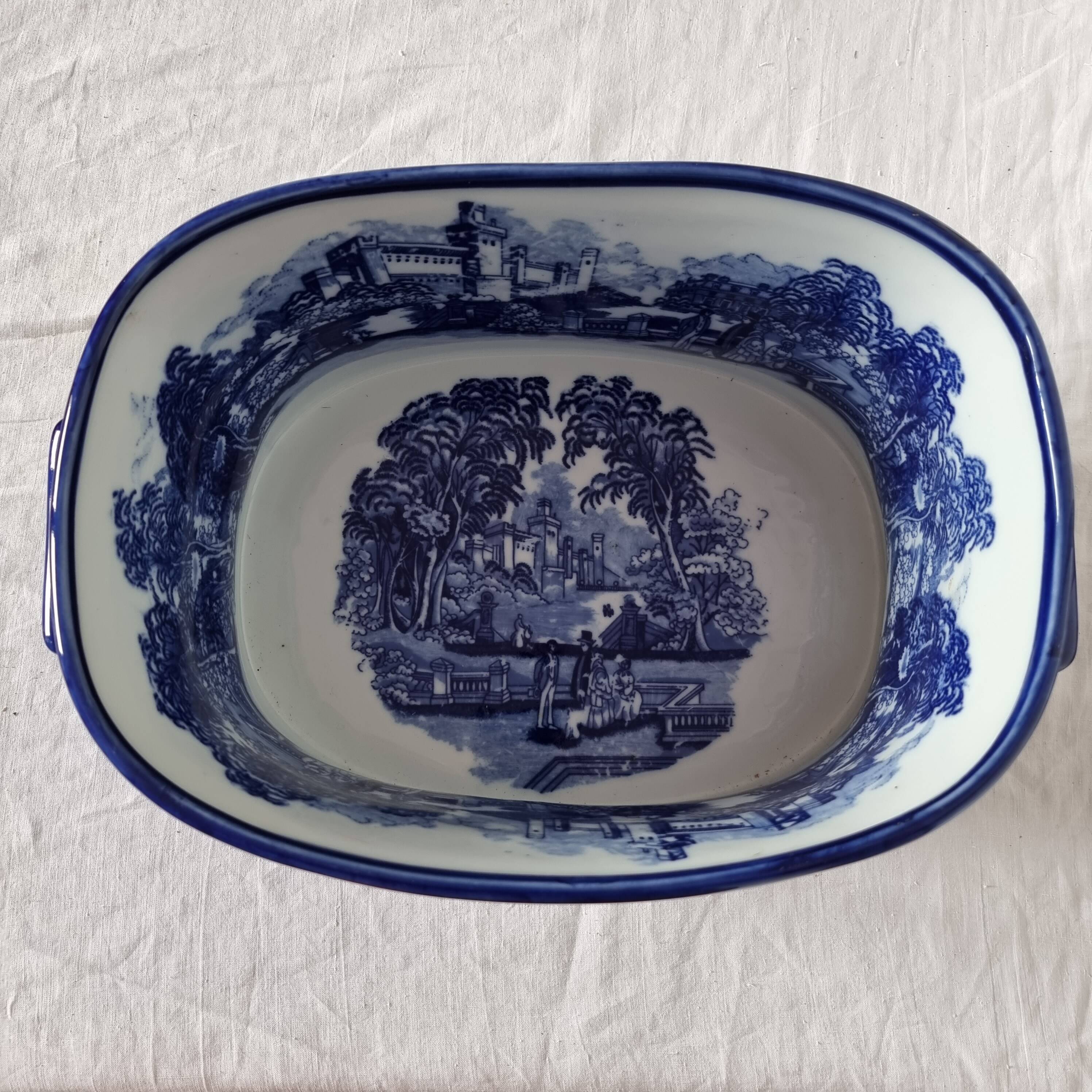 Large 20th century English glazed and enamelled earthenware planter