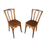Pair of chairs bistro coffee wood curved